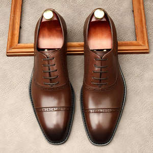 Zapatos de Cuero Genuino Hechos a Mano de Primera Calidad para Hombre - Calzado Formal Estilo Oxford Tallado - Product Image 3