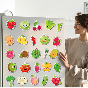 Jouets éducatifs pour enfants les plus vendus, puzzles, autocollants magnétiques de fruits et légumes pour décorer la cuisine - Product Image 2