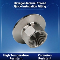 Adaptador de Tubería Sanitaria de Acero Inoxidable CNJS, Conexión Hexagonal Macho, Rosca BSP/NPT, Baja Presión, 304, Venta Directa de Fábrica