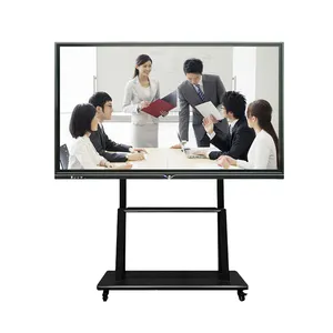 IFP écran tactile Smart Board 4K 98 pouces 105 pouces 110 pouces LED noir IR tactile intérieur boîtier en métal + verre trempé 65 pouces 80kg