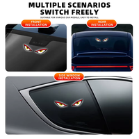 Luz de Advertencia con Sensor de Movimiento Tipo Ojo de Demonio, Alimentada por Energía Solar y USB-C, para Ventanas de Automóviles - Decoración para Modificación/Actualización