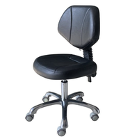 Tabouret médical réglable en hauteur, chaise de bureau dentaire rotative en cuir PU avec dossier et roulettes
