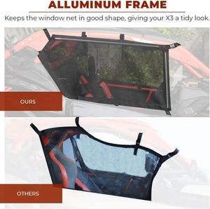 Red de ventana derecha e izquierda UTV para Can-Am <span class=keywords><strong>Maverick</strong></span> X3 2017-2021, protección para ventana, jaula antivuelco, red de malla, prevención de arañazos en puerta - Product Image 6