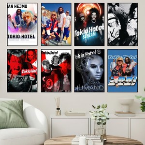 Band Bill Kaulitz Tokio Hotel Anime-<span class=keywords><strong>Poster</strong></span> Drucke Wandsticker Malerei Schlafzimmer Wohnzimmer Dekoration Büro Zuhause selbstklebend - Product Image 2