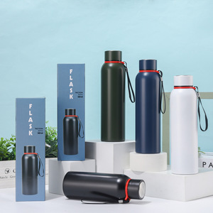 Bouteille d'eau portable en acier inoxydable, thermos isotherme avec cordon, logo personnalisé, gourde de voyage pour sports de plein air - Product Image 2