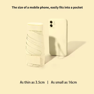 Paraguas Plegable de 19 Pulgadas, 6 Varillas, Tamaño Pequeño, Protección UV, Resistente a la Lluvia, con Logotipo Personalizado, Mini Paraguas de Bolsillo Compacto con Caja - Product Image 3