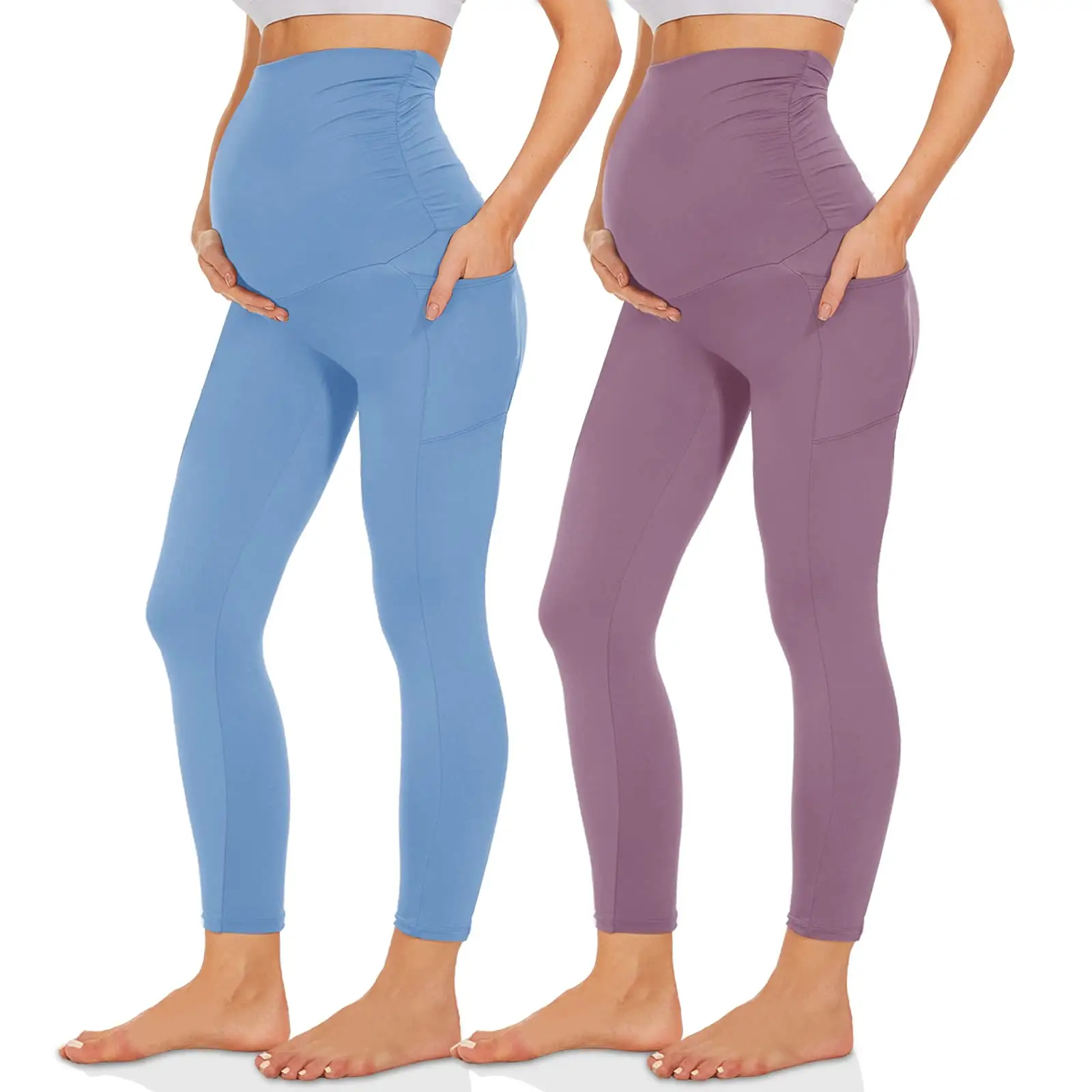 Leggings Capri de maternité sur le ventre pantalons de yoga de grossesse collants vêtements actifs leggings d'entraînement doux athlétiques