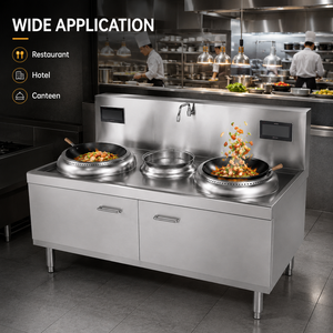 Cuisinière professionnelle électrique double brûleur à foyer unique pour wok, en acier inoxydable, pour cuisine de restaurant - Product Image 5