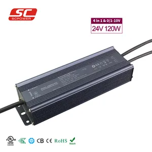 0-10V 10V PWM Dimmable Waterproof SMPS 12V 24V 36V 48V 5 Amp 120w Power Supply Dimmable Led Driver