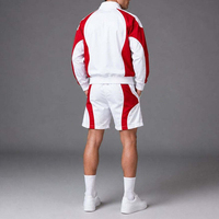 Ensemble de survêtement TOPSHOW pour homme, 2 pièces, veste coupe-vent réfléchissante en nylon froissé et pantalon, idéal pour le sport, la course et le streetwear