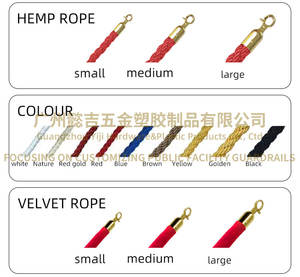 Corda per Barriere Yiji in Velluto Rosso con Ganci Cromati Lucidi, Lunghezza 1,5m, Larghezza Corda 38mm/35mm, per Barriere Stradali - Product Image 3