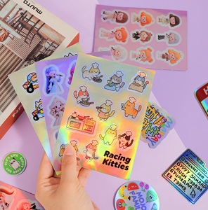 Chất Lượng Cao Tùy Chỉnh In Ấn Dính Không Thấm Nước Vinyl Dán Ba Chiều Long Lanh Chết Cắt Thủ Công Nến Phim Hoạt Hình Ba Chiều Thiết Kế - Product Image 5