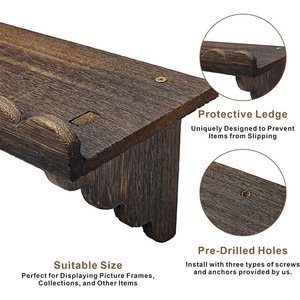Étagère murale en bois avec design à bords ondulés pour la décoration et le rangement de la maison - Product Image 3