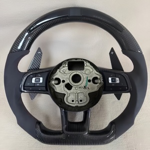 Volante Deportivo de Fibra de Carbono y Alcántara con Luces LED para <span class=keywords><strong>Volkswagen</strong></span> Golf 6 7 MK7 MK7.5 Passat B8 <span class=keywords><strong>Arteon</strong></span> CC Series GTI Bora Santana Caddy - Product Image 1