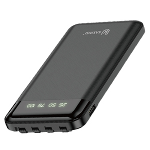 พาวเวอร์แบงค์ราคาประหยัด 10000mAh 2.4A ชาร์จเร็ว แรงดันคง<span class=keywords><strong>ท</strong></span>ี่ สำหรับโทรศัพ<span class=keywords><strong>ท</strong></span>์มือถือ iPhone พร้อมหน้าจอแสดงผล/สายชาร์จ 4 เส้น รุ่น KAXINSI KP-351 สีดำ - Product Image 1