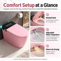 Siège de toilette intelligent carré, bidet intelligent en céramique, fixation au sol pour salle de bain, fonctionnement automatique, télécommande, modèle de luxe
