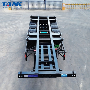 Semi-remorque squelette porte-conteneurs 40 pieds à 3 essieux, châssis robuste, pour <span class=keywords><strong>transport</strong></span> <span class=keywords><strong>de</strong></span> conteneurs, fabriquée en Chine - Product Image 1