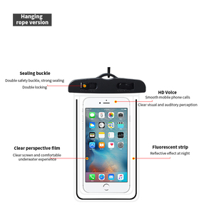 Túi đựng điện thoại chống nước PC+PVC phát sáng có dây đeo - Product Image 5