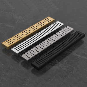 Rejilla de drenaje lineal de acero inoxidable extraíble con sifón antiolor y llave de desagüe para baño - Product Image 3