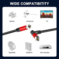 Câble coaxial RG6 à faible perte, haute vitesse, gaine en PVC, blindage tressé, 1080P pour téléviseur HD, antenne satellite