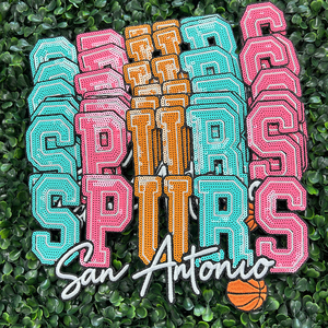 Parche de lentejuelas de 10 pulgadas de los <span class=keywords><strong>San</strong></span> <span class=keywords><strong>Antonio</strong></span> Spurs, parche grande con letras universitarias de <span class=keywords><strong>Texas</strong></span> Fiesta, parches termoadhesivos para chaquetas y sudaderas - Product Image 5