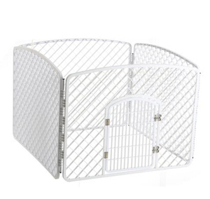 <span class=keywords><strong>Barrière</strong></span> <span class=keywords><strong>pour</strong></span> animaux de compagnie en plastique à assembler librement avec fermeture à poussoir, respirante et écologique <span class=keywords><strong>pour</strong></span> une utilisation en intérieur <span class=keywords><strong>pour</strong></span> les chiens de petite/moyenne taille - Product Image 2