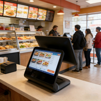 Terminal POS con Pantalla Táctil Android de 15.6 Pulgadas, Lector QR de 80mm, Software Gratuito para Comida Rápida, Solución de Caja Registradora, Wi-Fi 6, Bluetooth 5.2, 1 Año de Garantía