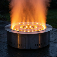 Cheminée à vapeur d'eau ronde de 550 mm avec télécommande pour projets décoratifs autonomes