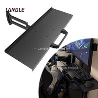 Accessoires de cockpit de jeu de simulation de course, plateau de clavier en aluminium noir, plateau de clavier ergonomique réglable pour cadre de simulateur