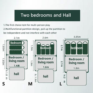 Gofun 096 açık büyük uzay aile kamp çift katmanlar 2 odalar 1 oturma odası büyük kamp çadırı - Product Image 6