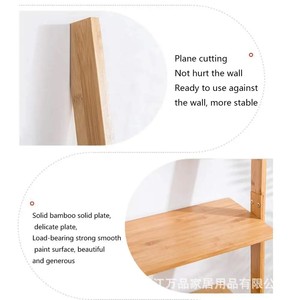 Bamboo <b>Ladder</b> Shelf 5 Tier Standing Type Multifunctional Storage <b>Bookcase</b> Plant Stand Corner Display - Product Image 3
