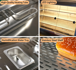 Vitrina Calentadora de Alimentos Eléctrica de Acero Inoxidable con Frente Inclinado, Capacidad de 50L, Calentador Multifuncional para Mostrador - Product Image 3