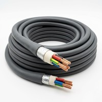 Câble d'alimentation BTLY 4 conducteurs en cuivre, isolé minéral, gaine en aluminium, ignifuge, IEC 0.6/1kV, résistant au feu