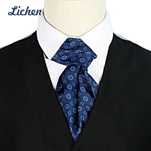 Nouveau Bleu Or Paisley <span class=keywords><strong>Ascot</strong></span> Cravate Hommes Cravate Bulev Hommes Soie Formelle Bleu Cravate <span class=keywords><strong>Homme</strong></span> Mariage Floral Noir <span class=keywords><strong>Ascot</strong></span> Écharpe - Product Image 5