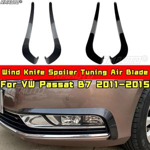 Alerón de viento, cuchilla de aire, divisor lateral del parachoques delantero para VW Passat B7 2011-2015, kit de carrocería, accesorios para coche - Product Image 2