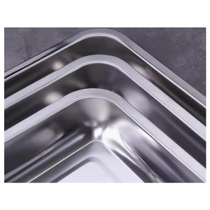 Unbreakable 304 <b>Stainless</b> <b>Steel</b> <b>Tray</b> Rectangular Metal Food Serving <b>Tray</b> for Backing, Cooking - Product Image 1