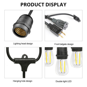 IP65 đánh giá S14 ngoài trời <span class=keywords><strong>LED</strong></span> đôi đèn dây đầu với màu trắng ấm áp cho các bữa tiệc trong nhà giáng sinh Halloween - Product Image 6