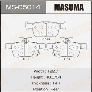 Pastillas de Freno Automotrices MASUMA MS-C5014 NAO, Listas para Instalar, Suministro a Granel para <span class=keywords><strong>WEY</strong></span> - Product Image 3