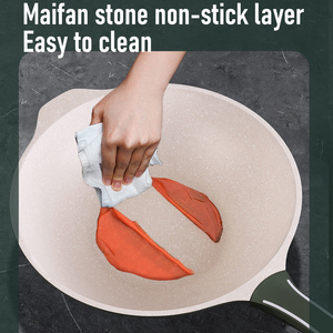 ชุดเครื่องครัว3ชิ้น,หม้อซุปกระทะทอดแบบไม่ติดกระทะหิน Maifan อลูมิเนียมอัลลอยด์แบบไม่ติดกระทะ - Product Image 6