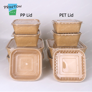Printon tùy chỉnh compostable để đi đưa ra thực phẩm salad hộp vuông hình nón Takeaway bao bì thực phẩm container - Product Image 1