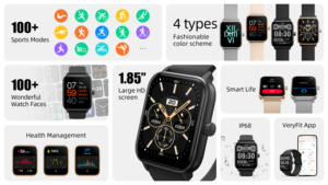 Montre connectée sportive de haute qualité IDW21 1,85 pouces Appel BT Surveillance de la santé Longue durée de vie de la batterie Étanche IP68 Montre connectée IDW21 - Product Image 5