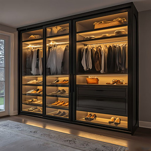 <span class=keywords><strong>Armario</strong></span> <span class=keywords><strong>de</strong></span> Pared Completo con Marco <span class=keywords><strong>de</strong></span> Metal Negro, Estilo Moderno y Minimalista, Ideal para Decoración <span class=keywords><strong>de</strong></span> Dormitorios en Apartamentos Urbanos Pequeños - Product Image 2