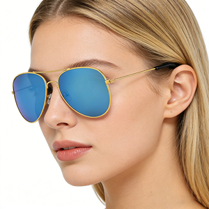 <span class=keywords><strong>Gafas</strong></span> de Sol Aviador Clásicas de Moda para Hombre y Mujer, Protección UV400, Lentes de Espejo Azules, Montura Metálica, <span class=keywords><strong>Gafas</strong></span> de Piloto - Product Image 5