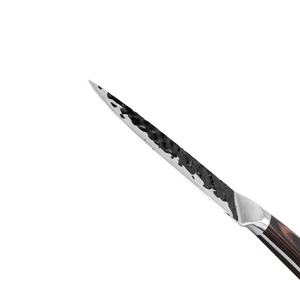 سكين مطبخ من الفولاذ المقاوم للصدأ سكين تقشير حاد سكين نحت الفواكه والخضروات بمقبض خشبي - Product Image 4