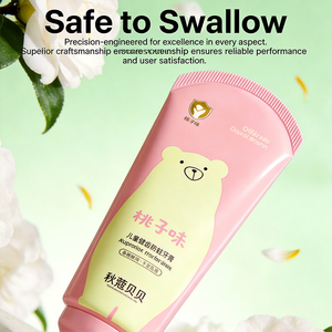 Pasta Dental Herbal Anticaries para Niños con Limpieza Profunda - Sabor a Durazno |   Cuidado Dental Seguro y <span class=keywords><strong>Sin</strong></span> Flúor para Uso Doméstico - Product Image 6