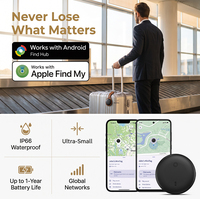 Pour les passionnés de technologie : Traceur compact double système Find My Slim Tag, mini balise pour le suivi de véhicules, carte de suivi pour portefeuille, étanche IP66