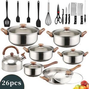 <span class=keywords><strong>Juego</strong></span> de <span class=keywords><strong>Ollas</strong></span> Antiadherentes de Acero Inoxidable con Asas Doradas Modernas, 26 Piezas, Exportable, con Acabado Colorido - Product Image 3