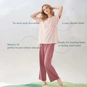 Precio de Fábrica, Camiseta de Manga Corta de Algodón Tejido, Transpirable, Cómoda, Simple, Casual, Minimalista, con Logotipo Personalizado, Cintura Elástica Alta para Mujer - Product Image 3