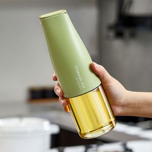 ขวดแก้วใส่น้ำมันมะกอก/น้ำส้มสายชู ขนาด 500 มล. มี 3 สีให้เลือก พร้อมฝาปิด - Product Image 2