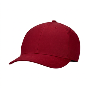 Unisex Red 6-Panel Baseball Cap 100% Polyester Mesh Fitted Casual <b>Hat</b> for Adults Spring <b>Summer</b> Solid Color - Product Image 1